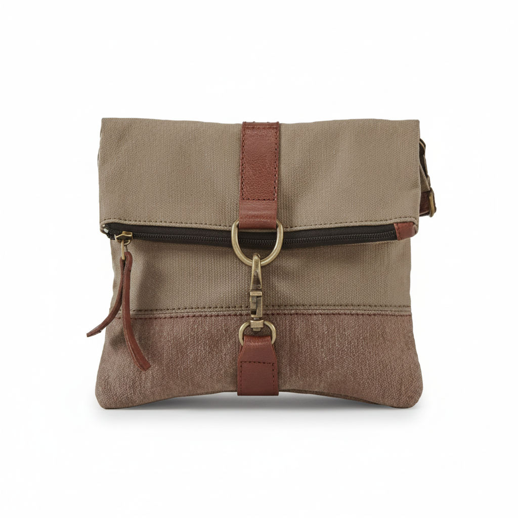 Upcycled Canvas Crossbody Bag for All 085